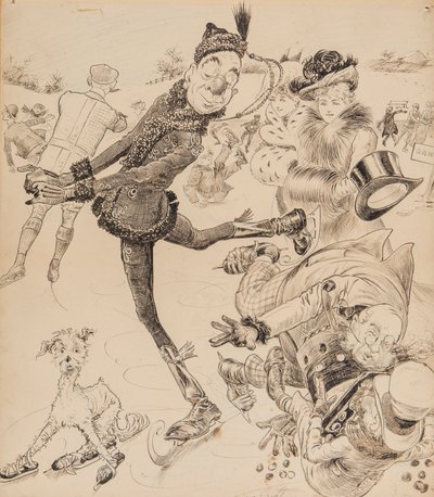 Ally Sloper Skating, 1902 by William Fletcher Thomas